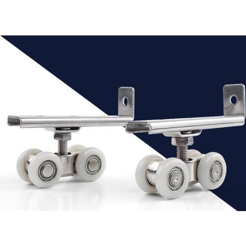 Sliding Door Roller Home Room Wardrobe Wood Door Hanging Wheels Kit for Furniture Hardware
