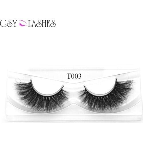 Mink Lashes, GSY False Eyelashes 18mm Mink Eyelashes Siberian Natural Daily Type 3D Mink Lashes Full Strips Hand Made (T03)