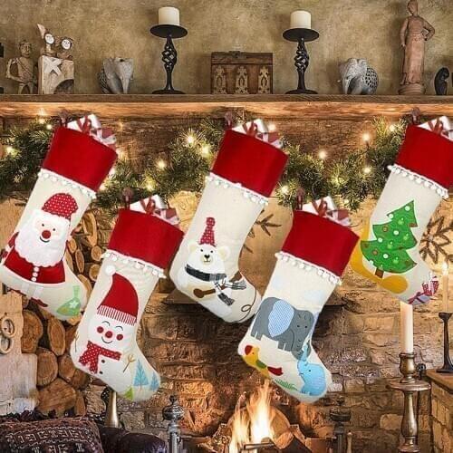 Christmas Decorations Socks New Year Gifts Bags Christmas Plush Socks Gift Bags Christmas Tree Pendant Gift Bags