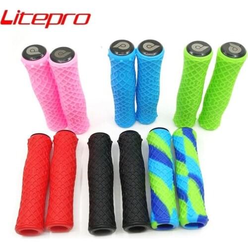 LITEPRO Bicycle Grips 22.2mm 123mm Universal 412 Folding Bike MTB Road Childrens Bicycle Silica Gel Comfortable Handlebar Grips
