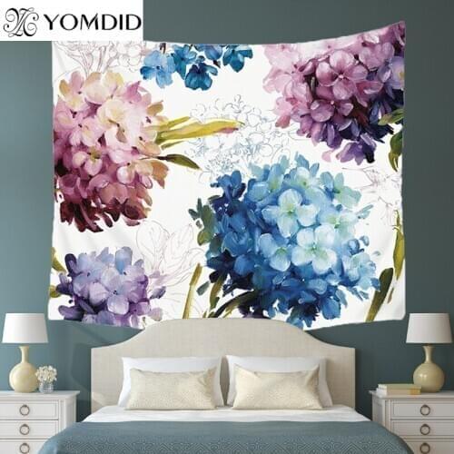 Bohemia Flowers Oil Painting Tapestry India Mandala Decorative Wall Hanging Tapestries Beach Towel Blanket TableCloth Home Decor