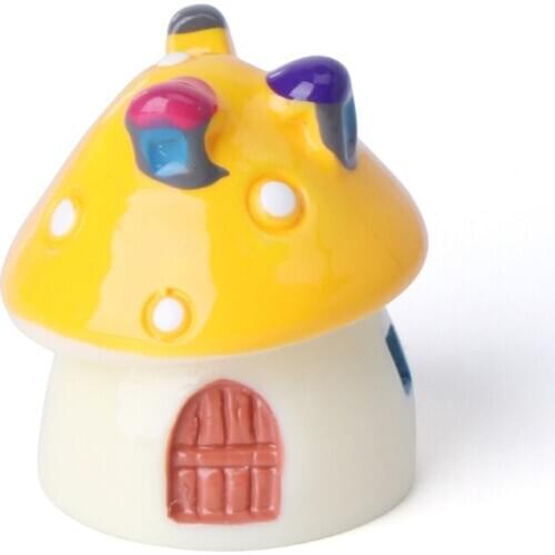 Garden Ornament Mushroom House Resin Figurine Craft Plant Pot Fairy Decoration B85C