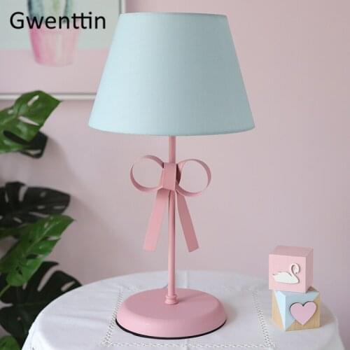 Nordic Bow-knot Table Lamps Modern LED Stand Desk Light for Girl Princess Bedroom Bedside Lamp Home Decor Fixtures Luminaire E27