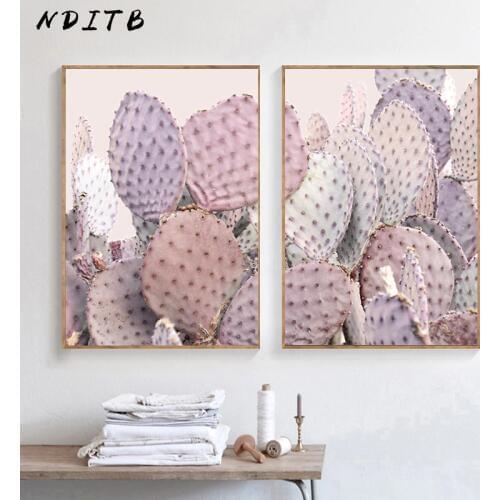 Scandinavian Succulent Plant Cactus Poster Nordic Botanical Art Canvas Print Wall Painting Modern Living Room Decoration Picture
