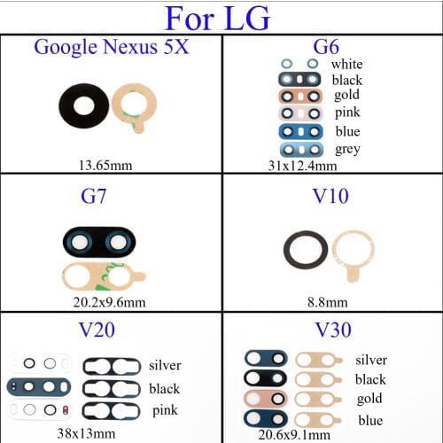 Back Camera Glass for LG G6 H870 H871 G7 V10 V20 F800L V30 H930 H933 Rear Camera Lens Cover With Sticker Adhesive Replacement