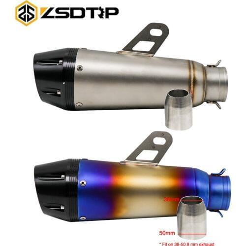 ZSDTRP Motorcycle Exhaust System Stainless Steel Slip-On Motorcycle Parts R6 MT09 Ninja400 Z900RS Exhaust Z1000 GSXR750 ZX6R