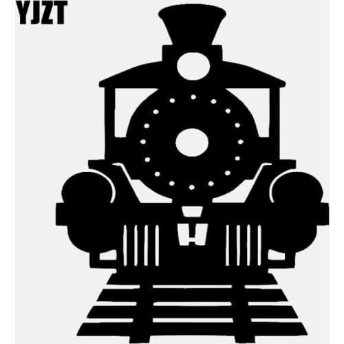 YJZT 12CM*14.9CM Car Sticker Personality Vinyl Decal Train Black/Silver C3-1806