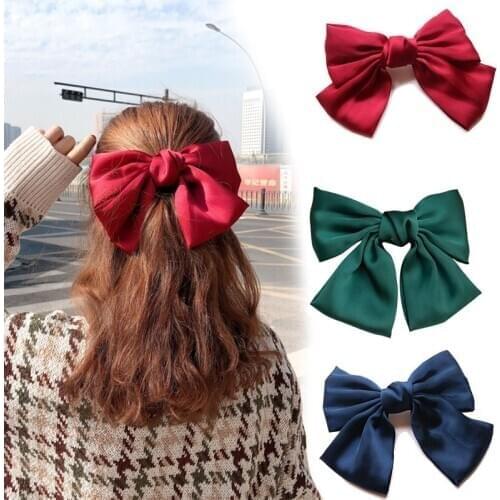 Korean New Chiffon Hairpins Headwear For Women 2020 Trendy Girl Solid Color Bow Barrettes Hair Ornament Hairgrip Fashion Jewelry