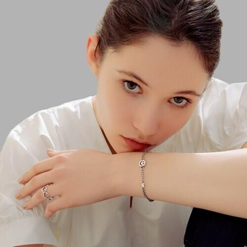 Smile Face Heart Simple Vintage Wrap Chain 925 Sterling Silver Bracelet For Women Designer Jewelry Wholesale