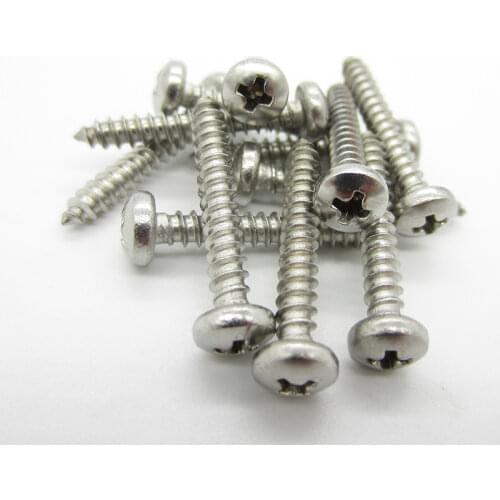 1000 Pcs M1 M1.2 M1.7 M2 M2.3 M2.6 M3 M3.5 Philips Round Head 304 Stainless steel Self Tapping Screws Small Computer Screw