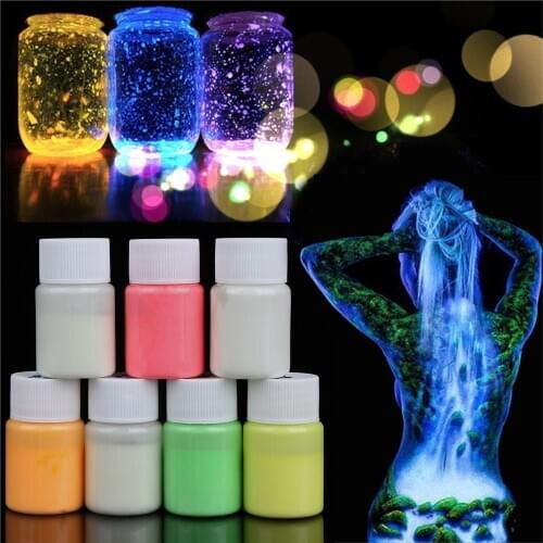 20g Glow in the Dark Acrylic Luminous Paint Bright Pigment Fashion Party Decoration DIY Cool Club Makeup Body Paint 7 Colors
