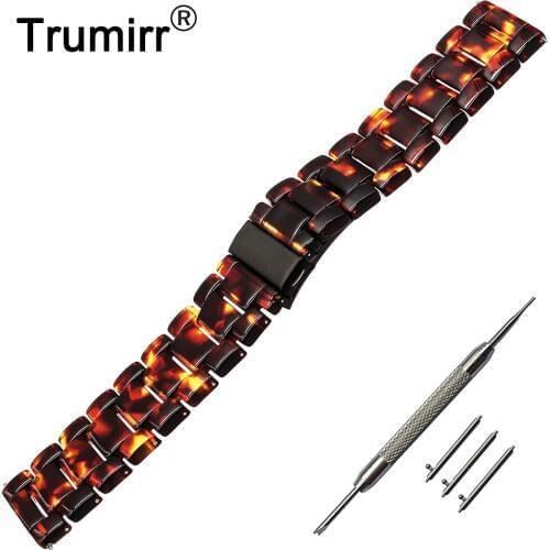22mm Quick Release Resin Watchband for Asus ZenWatch 1 2 Men LG G Watch Urbane Amazfit Ticwatch 1 46mm Band Steel Buckle Strap