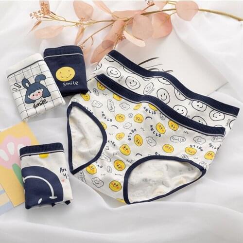 3Pcs/Set New Cotton Panties Sexy Lingerie Cartoon Girl Briefs Women Underwear Panties For Female Ladies Shorts Pantys Underpants