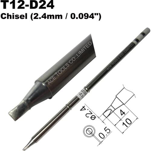 5 PCS T12-D24 Screwdriver 2.4mm Soldering Tip for HAKKO FX-951 FX-950 FX-952 FX-9501 FM-2028 FM2027 Iron Handle Bit Replacement