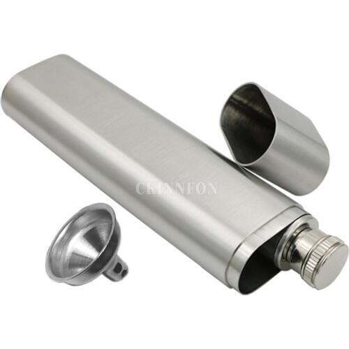 50Pcs/Lot 2OZ/60ML Thickened Stainless Steel Frosted Hip Flask And A Funnel Set With A Cigar Tube