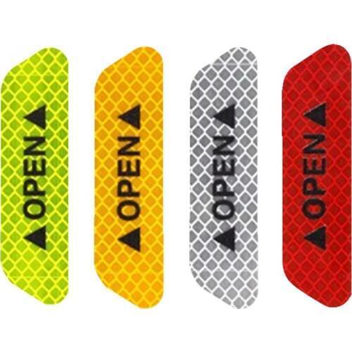 Aliauto 4 X Safety Warning Mark OPEN Sign Car Door Stickers Reflective Strips Tape Universal Exterior Accessories for Ford Focus
