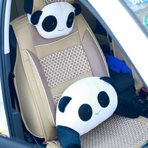 Car Pillow Car Interior Neck Rest Cushion Headrest Mat Breathable Lovely Creative Panda Pillow Headrest Accessories