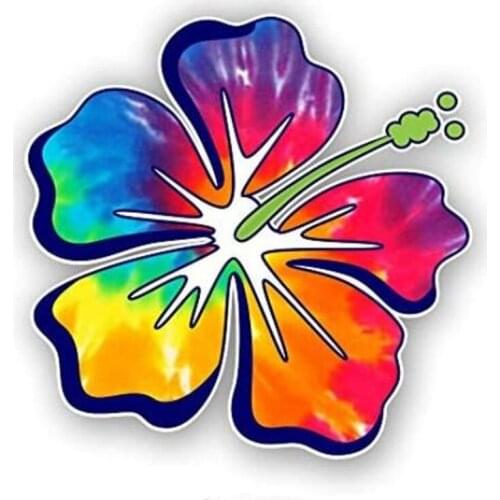Car Stickers Decals Hibiscus Flower Hawaii Funny for Car Window Motorcycle Waterproof Car Decorative Interior KK