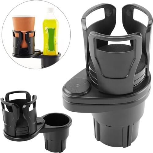 Car Drinking Bottle Holder 2 In 1 Multifunctional 360 Degrees Rotating Dual Cup Mount For Car Interior Accessories