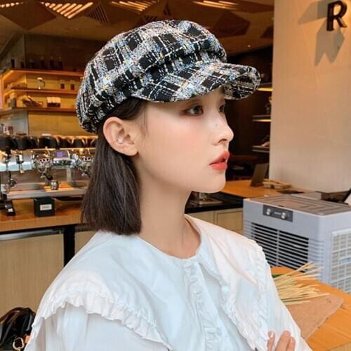 DYLAOPAN Pure Wool Beret Hat Women Felt Beret British Style Fashion Girls Beret Hat Lady Solid Color Slouchy Winter Hats Female