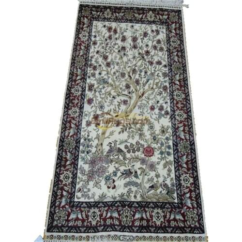 Large Double Knotted Handmade Persian Silk Carpet Oriental Area Rug