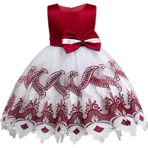 Elegent Lace Jacquard Girls Dresses for Children Princess Party Custumes Flower Girl Dress for Girls Tutu Kids Clothing
