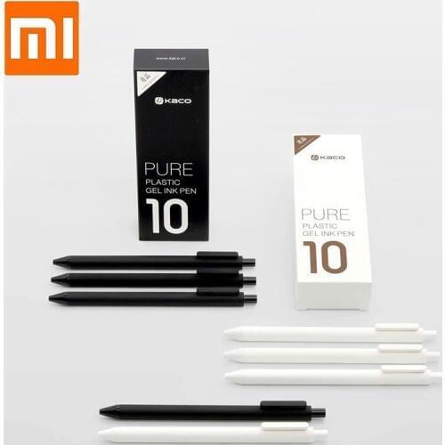 Youpin mijia KACO gel pens 10pcs one box 0.5mm black ink ABS plastic pens write length 400M smoothly for work study