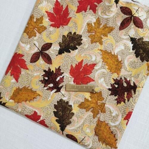 Cotton Fabric Colorful Maple Leaf Flying Flora Plant DIY Patchwork Textile Tissue Home Clothing viaPhil