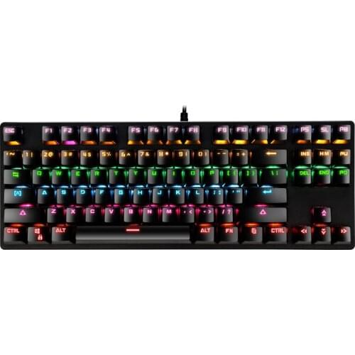 Gaming Mechanical Keyboard 87 Key Blue Switch Ergonomics Colorful Backlight Compact Design Wired Keyboard For Gamer PC Laptop