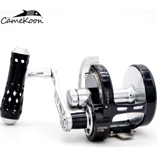 CAMEKOON slow jigging full metal reel 40kgs drag power boat trolling reel left/right handed saltwater reel light casting fishing