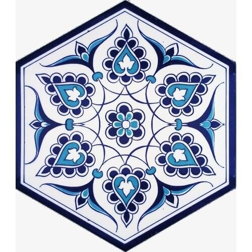 Kutahya has Armada Tile 21 X23 Cm Al 4 Nicene Patterned Ceramic Hexagonal Tile Tile