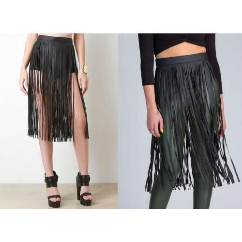 Fashion Punk Long Fringed Skirt-Belt Versatile Adjustable PU Leather Girdle Harajuku Belts for Women 2020 Holographic Women Belt