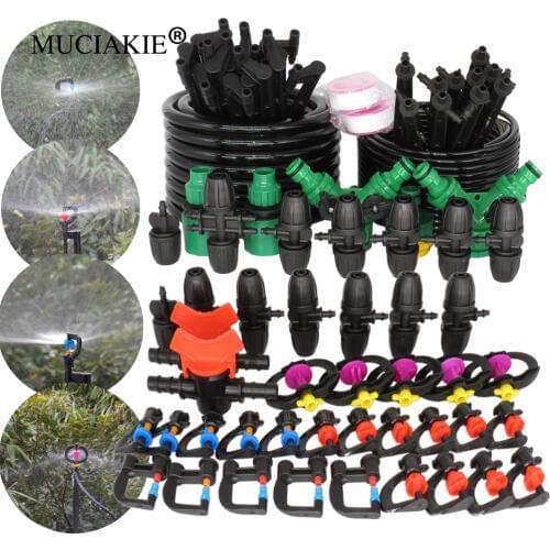 MUCIAKIE 30M 8/11 To 4/7MM Hose 360 Degrees Spray Rotation Automatic Watering Kits Garden Large Area Cooling Irrigation System