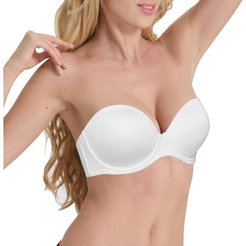 New Womens Underwire Multiway Strapless Plus Size Bra Thin Unlined Push Up Halter Adjusted Bras For Women Wedding Dress