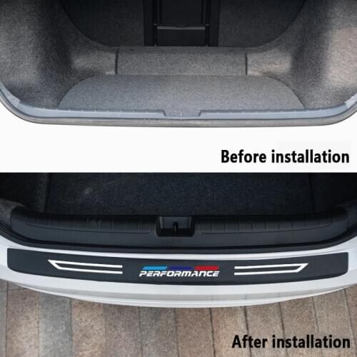 Car Trunk Plate Film Car Rear Trunk Stickers Carbon Fiber Protector For BMW M Emblem E46 E39 E90 E91 E60 E36 E92 E30 E34 E53 F10