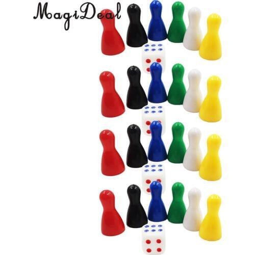 MagiDeal 24Pcs Chessman Chess Pieces and 4 Dices Board Game Accessories Children Toys