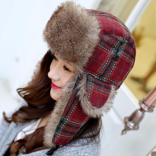 Girls Winter Warm Cotton Hat Female Warm Bomber Hats Students Leisure Ear Protection Fur Caps Adult Fashion Ski Warm Cap B-8815