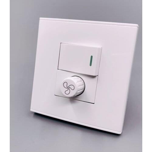 Single Link Single Open Dual Control Ceiling Fan Speed Regulation Knob Controller 86 Type Wall Switch