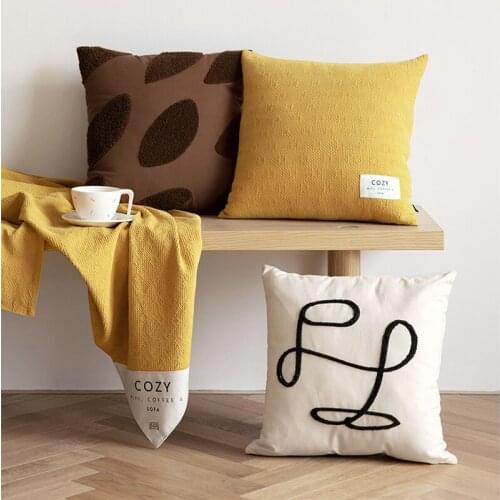 Nordic Throw Pillow Case Cotton Embroidery Pillowcases Decorative Cushion Pillow Cover Home Sofa Living Room Bedroom Chair Decor