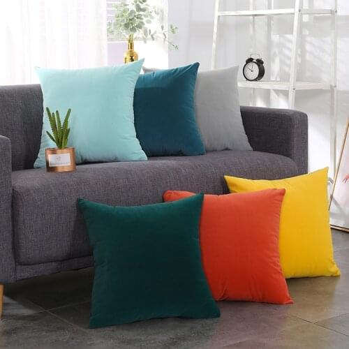 Super Soft Velvet Cushion Cover Candy Color Decorative Throw Pillow Case Luxury Sofa Seat Pillow Cover 30x50/40x40/45x45/50x50cm
