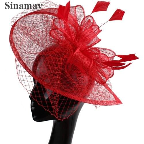 Net Loops Fascinator Veils Hat Hairbands Fashion Women Black Fancy Party Cocktail Mesh Hairclips Accessories Wedding Hat XMF513