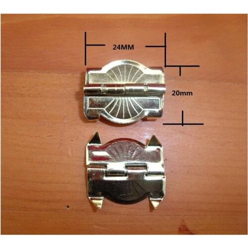 Yellow Metal Cabinet Door Luggage Hinge With Legs Decor,Furniture Decoration,Antique Vintage Old Style,24*20mm,40Pcs