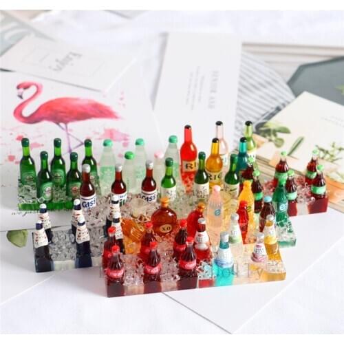 1set Diy Simulation Drink bottle, Wine bottle Food Toys For Dollhouse Kitchen Restaurant Decoration Materials Accessories