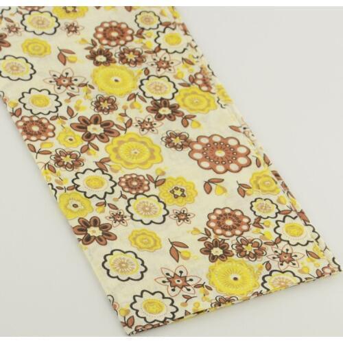 1 piece beige floral designs pre-cut fat quarter 50cmx50cm quilting for crafts patchwork plaid cotton fabric telas