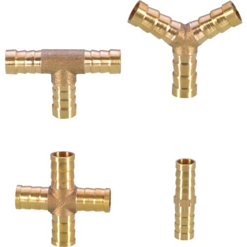 1PCS Brass Barb Pipe Fitting 2 3 4 way connector For 4mm 6mm 8mm 10mm 12mm 14mm 16mm 19mm hose copper Pagoda Gas Pipe fittings