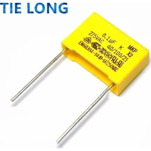 10pcs X2 Safety capacitor 15mm 275VAC 275V 0.022UF 0.047UF 0.1UF 0.15UF 0.22UF 0.33UF 0.47UF 0.68UF 1UF Polypropylene film