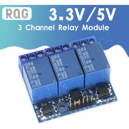 3.3V 5V 3 Channel Relay Module 5mA With Optocoupler Isolation Compatible Signal