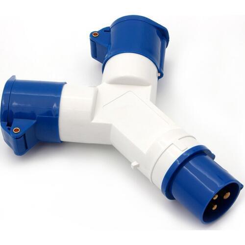 3 Way 16 AMP 16A Splitter Plug Socket 3 Pin Electrical Connector Waterproof Plug for Industrial