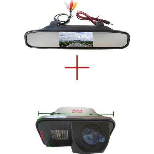 4.3 Inch LED Long Mirror Monitor With Car Rear View CCD Camera For TOYOTA Corolla Tarago Previa Wish Alphard