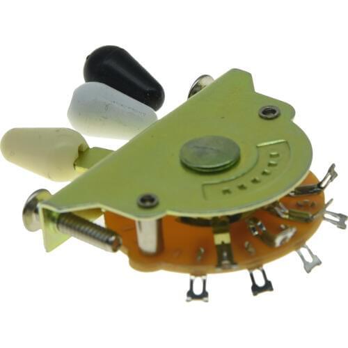Dopro Guitar 5-Position Pickup Selector Switch Pickup Switch with Black/Ivory/White Tips for American Standard Strat